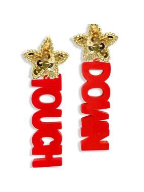 Touchdown Sequin Star Earrings – Red | Viv&Lou